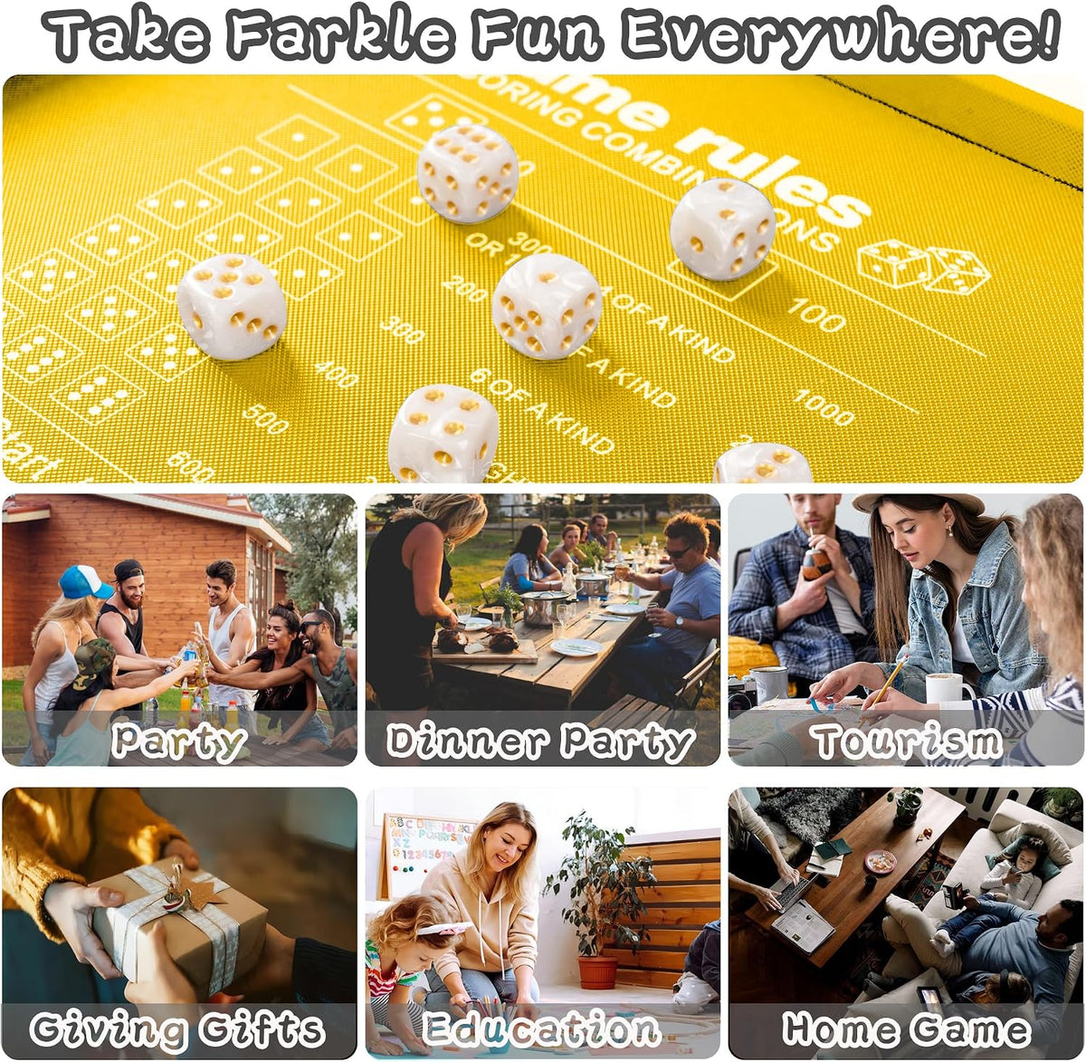 AUSIIBTO red and black Farkle dice tray and storage case with pearl dice - view 14