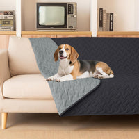 gogobunny 100% Double Sided Waterproof Dog Blanket Soft Pet Bed Cover - 68x82 Inch (Pack of 1) / Dark Charcoal/Light Charcoal
