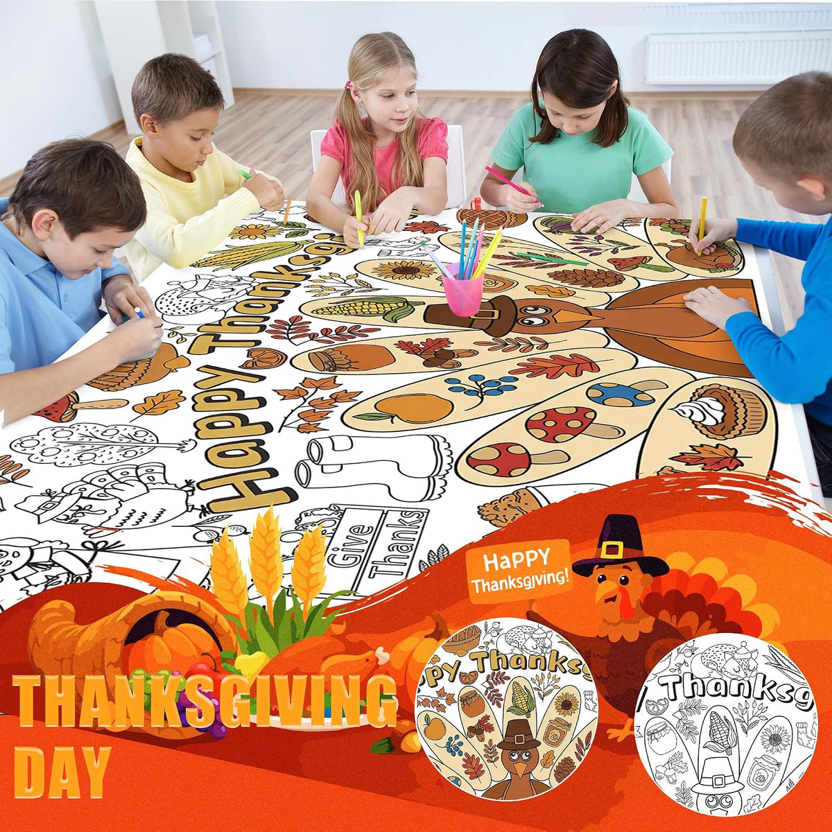 OHOME Halloween Crafts for Kids - Thanksgiving coloring - image 3