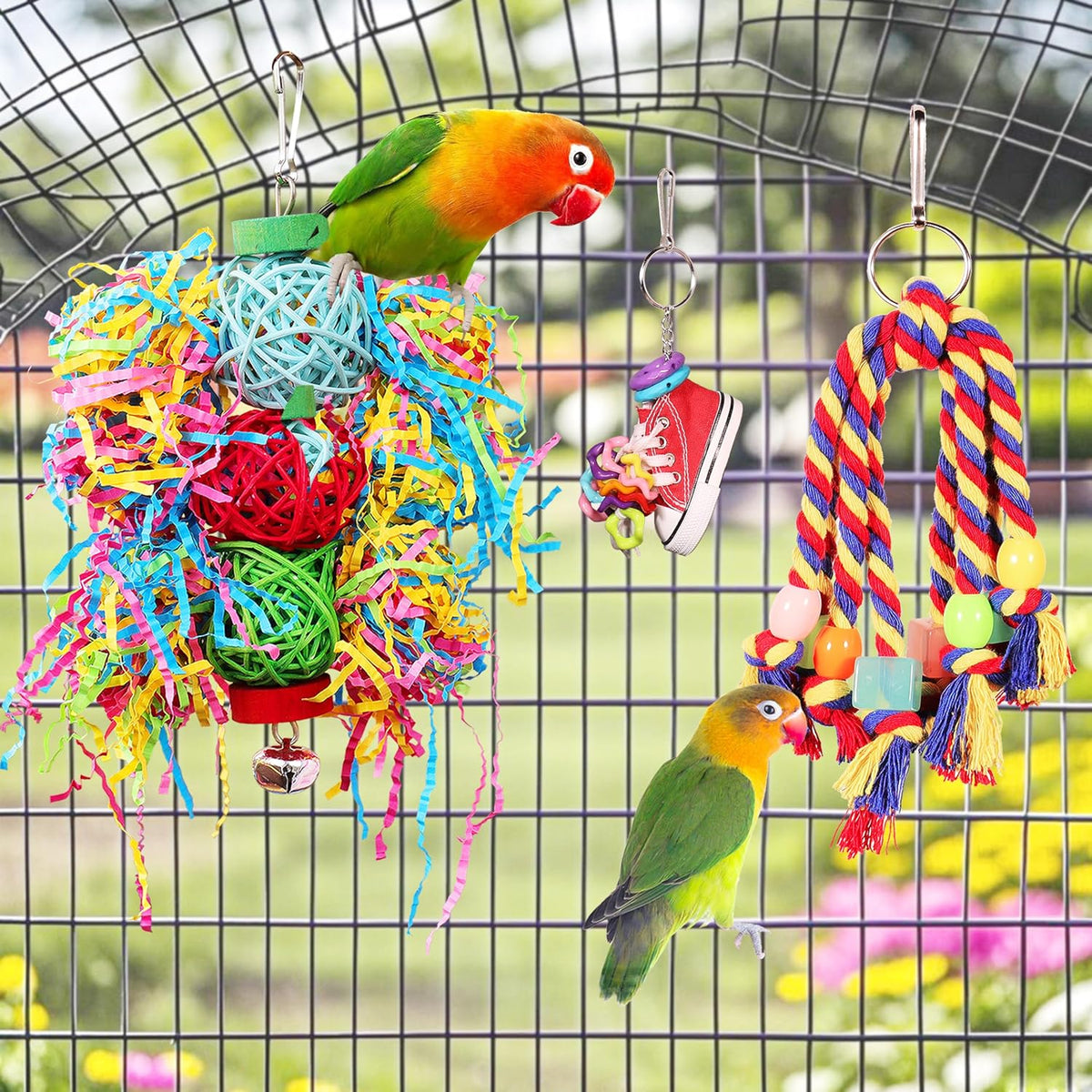 Parrot Parakeet Bird Toys, Cockatiel Budgies Cage Toys – Essentials for Birds - image 2