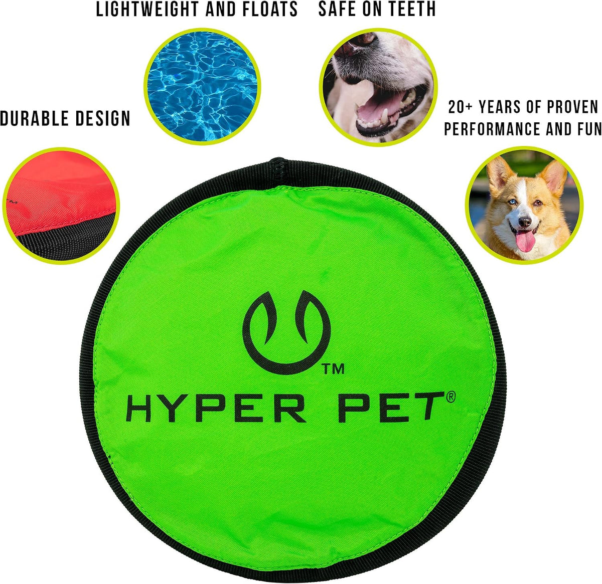 Hyper Pet Flippy Flopper Flying Disc Soft Dog Toy 9 Inch, Floats - Assorted / 9" Pack of 2 - image 3