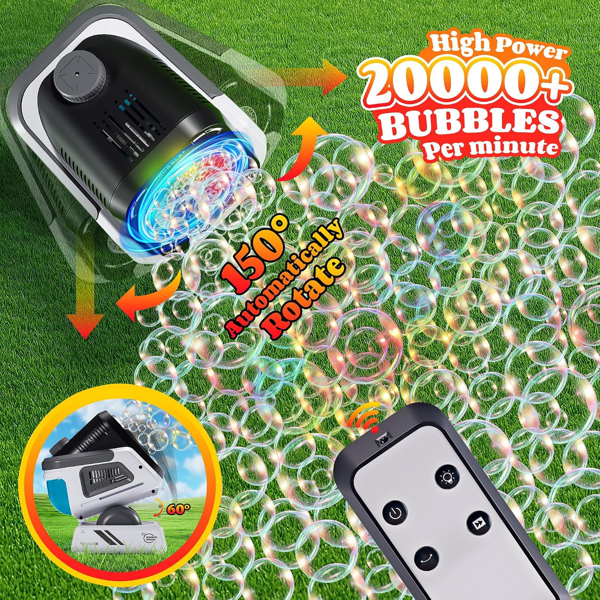 Upgraded Bubble Machine Outdoor Toys for Kids & Wedding Party – Fun for Kids & Family - Black - image 4