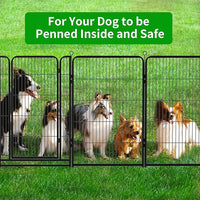Dog Playpen Outdoor Extra Wide 24 Panels Heavy Duty Dog Fence 47" Height Anti-Rust with Doors Portable for RV Camping Yard, Total 63FT, 316 Sq.ft, Snowy Black
