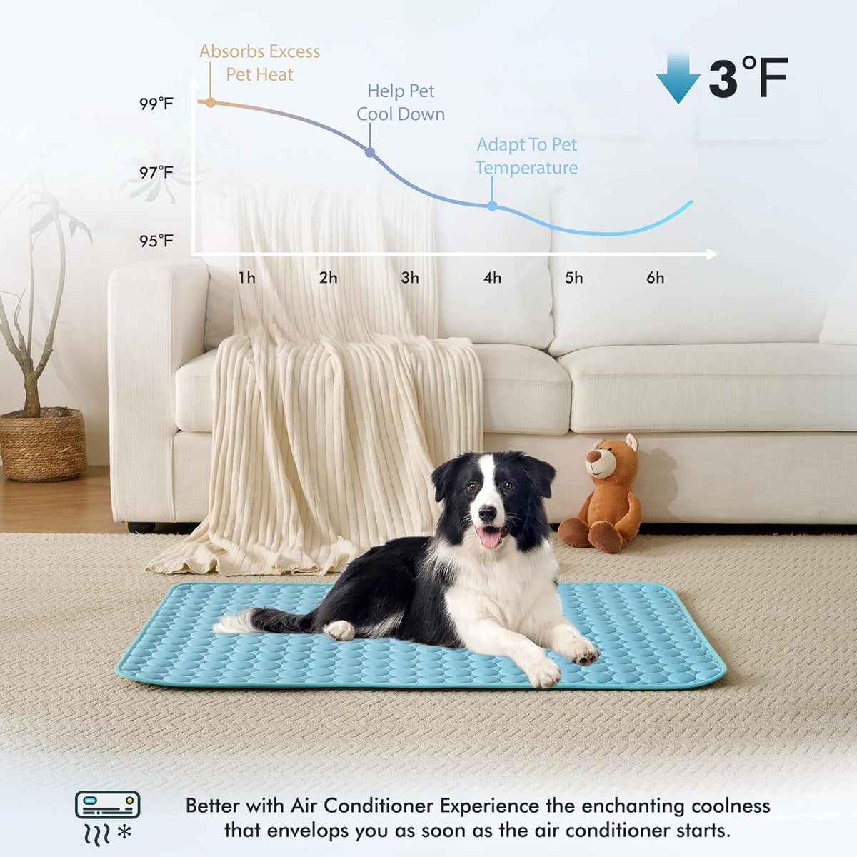 MICROCOSMOS Summer Cooling Mat & Sleeping Pad - 19" x 15" / Blue - image 2