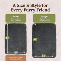 Dog Drying Towel for Dogs - Gray / Large (Pack of 3) - image 2