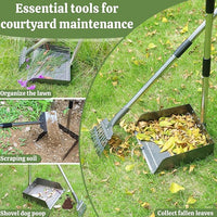 T2Y Pooper Scooper, Extra Long Handle Dog Pooper Scooper, Adjustable Stainless Steel Rake & Extra Large Tray, Antirust & Durable Poop Scoopers for Yard, Lawn, Snowfield, Suitable for Multi-Dog Family