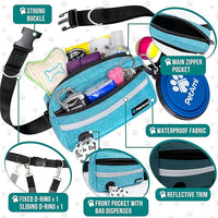 PetAmi Hands Free Dog Leash, Dog Running Leash Belt for Walking Jogging, Dog Waist Zipper Pouch Fanny Pack with Poop Bag Dispenser, Dual Padded Handle Bungee Leash for Small Medium Large Dogs, Double