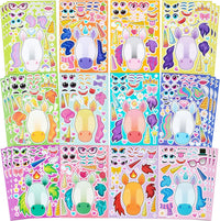 JOYIN 36 Sheets 9"x6" Make a face Stickers for Kids - Neo Unicorn