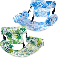 SLOOSH Inflatable Pool Floats Adult - Green,Blue-Summer Leaves