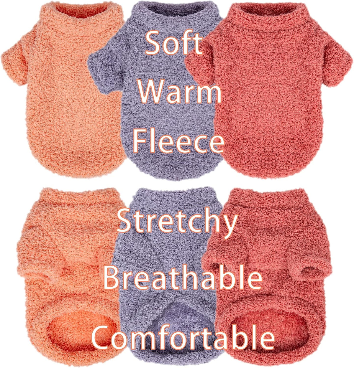 Dog Sweater, Dog Clothes for Medium Dogs Male or Boy - Pink+Purple+Magenta / Medium - image 3