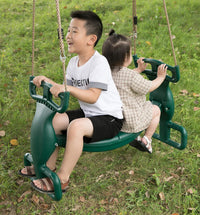 PLAYBERG green plastic 2-person double glider swing with handle bars and footrests - view 2