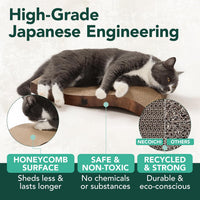 Reversible Wave Cat Scratcher for Indoor Cats - Dark Cherry / 1pcs - image 4
