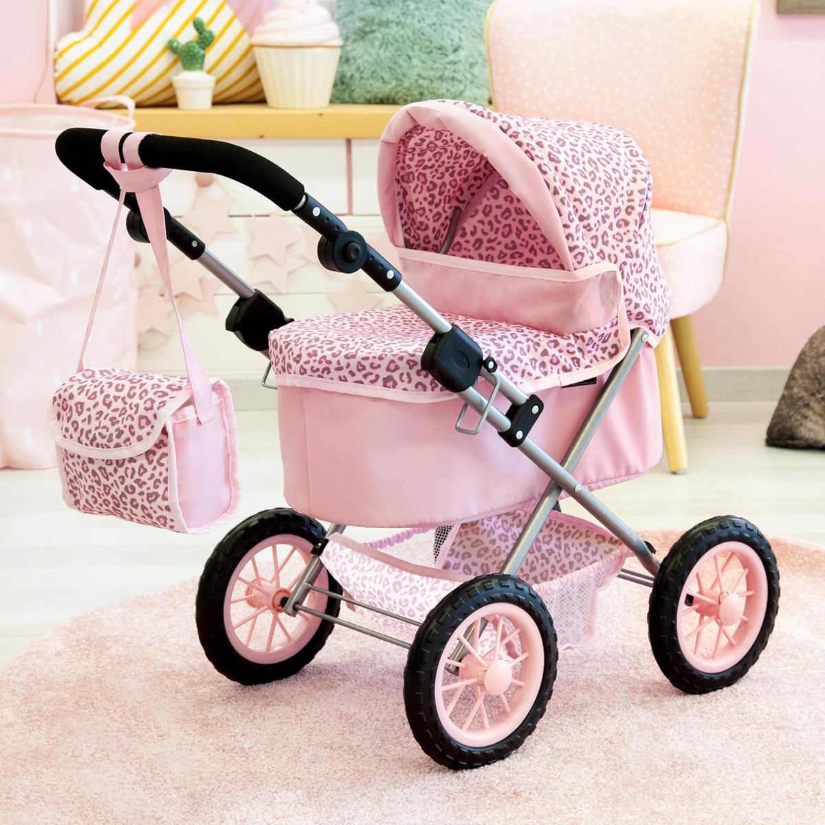Bayer Trendy Doll Pram, Pink Animal Stroller for Dolls up to 18 in – Fun for Kids & Family - image 2