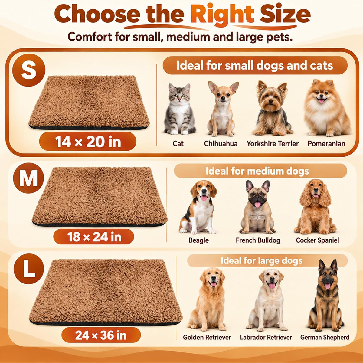 PatiencET Self Warming Cat Bed for Indoor Cats 18'' x 24'' - Khaki / 14*20 - image 3