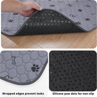 4 Pack Washable Pee Pads for Dogs - Deep Grey / 36x72 Inch (Pack of 2) - image 4
