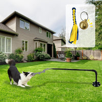 Flirt Pole for Dogs, Interactive Dog Toys Extendable Teaser Wand with Lure Chewing Toy, Chase - Tether Tug 39.4Inch-Black