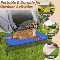 PHYEX Elevated Dog Bed for Medium Dogs, Dog Cot Bed with Sturdy Steel Frame for Indoor & Outdoor Use, Non Slip, Easy to Clean, 43.5 Inches, Blue