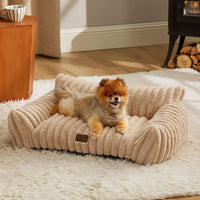 Bedsure ComfyFleece Shown on TV Fluffy Cute Cat Couch for Pets - 30x20x10" / Sandy Beige