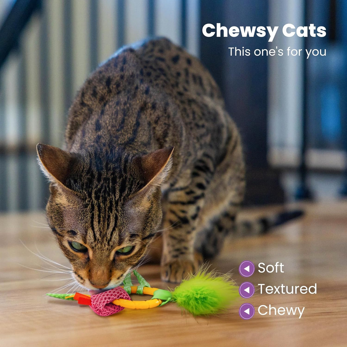 Catstages Strawbabies Dental Cat Chew Toy with Catnip & Feathers - Pineapple - image 3