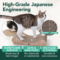 Necoichi Cardboard Cat Scratcher Bed for Indoor Cats - Regular / Oak - image 4