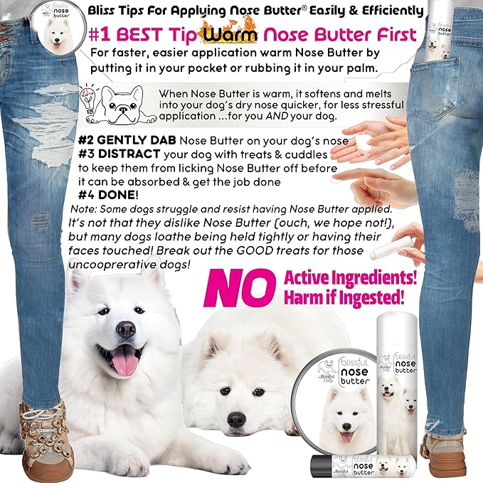 The Blissful Dog Samoyed Unscented Nose Butter - Dog Nose Butter, 4 Ounce
