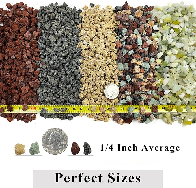 5 lbs Black Lava Rocks for Plants,1/4 Inch Crush Volcanic Rock Pumice Soil Additive for Succulent Aquarium Cactus Bonsai Fire Pits and Garden Landscaping