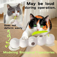 Interactive Cat Feather Toy, Automatic Fluffy Cat Teaser, Whack-a-Mole Cat Toy, USB Rechargeable, Wall-Mounted, with Suction Cup, Perfect for Indoor Cats