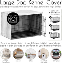 Sweet Jojo Designs 24in. Small Dog Crate Cover Pet Cage - White and Grey Stripe / 42.0"L x 28.5"W x 30.0"H - image 4