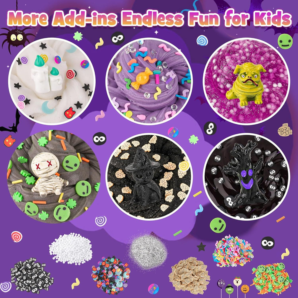 6 Pack Halloween Slime Kit, Cloud Butter Slime for Girls Boys – Fun for Kids & Family - Purple Black - image 2