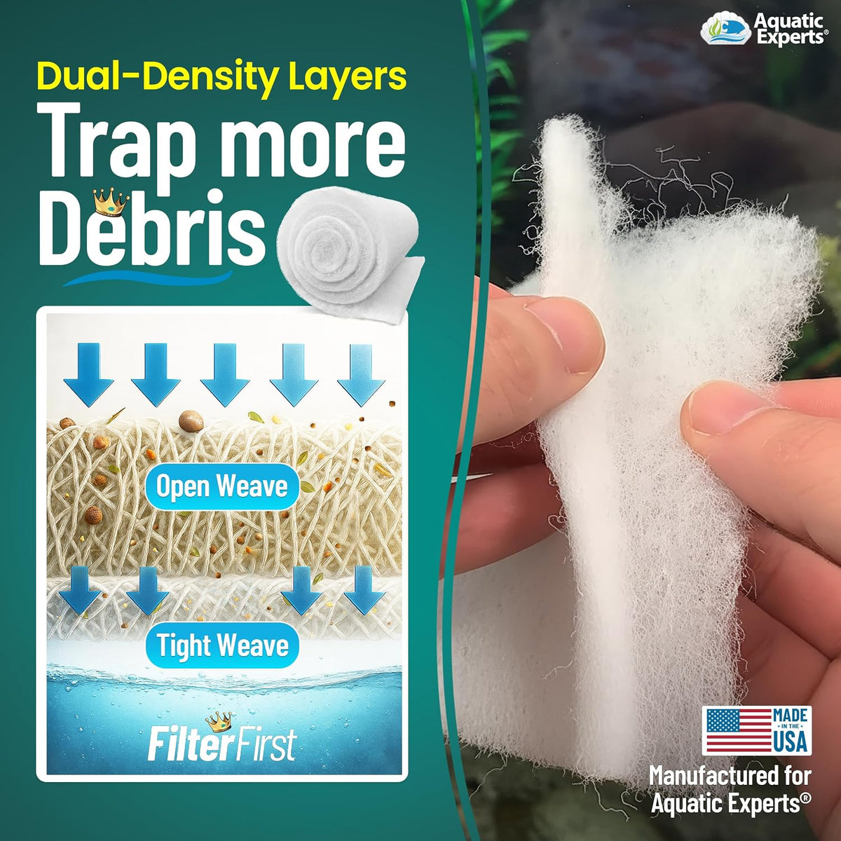 Aquatic Experts Aquarium Filter Floss for Fish Tank Filters - Standard / 18 Inch Wide x 72 Inch Long - image 4
