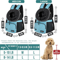 PetAmi Dog Front Carrier Backpack - Large (15.5x9x18) / Teal Blue - image 3