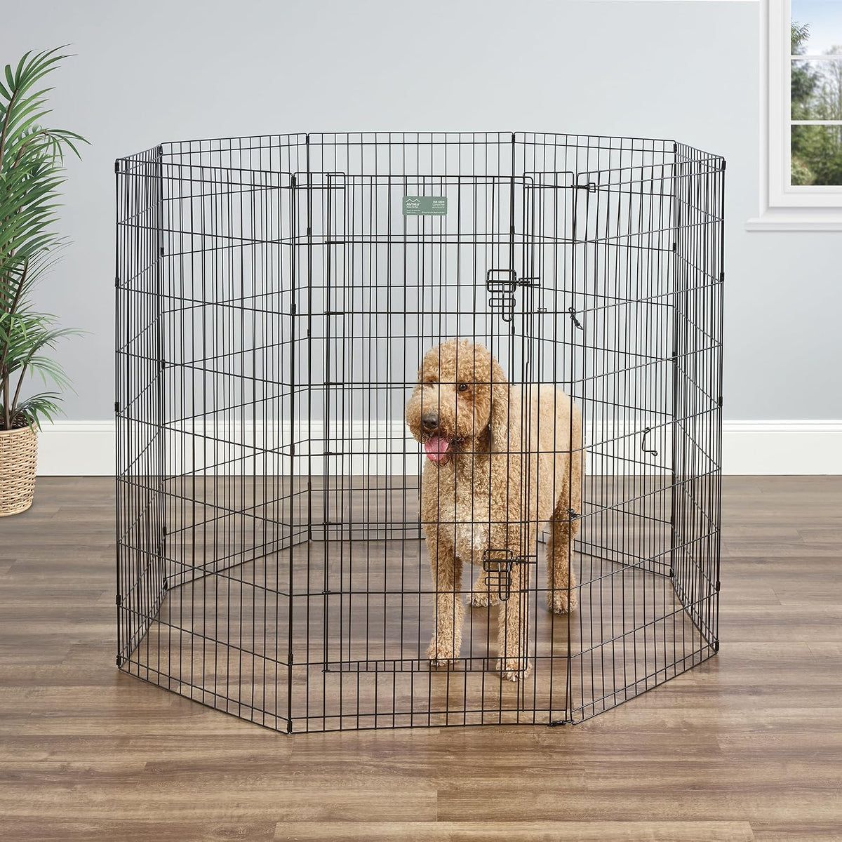 MidWest 30-Inch Exercise Pen, Single Door, 16 Sq Ft Play Area – Essentials for Dogs - Black w/ Door / 48" H - image 3