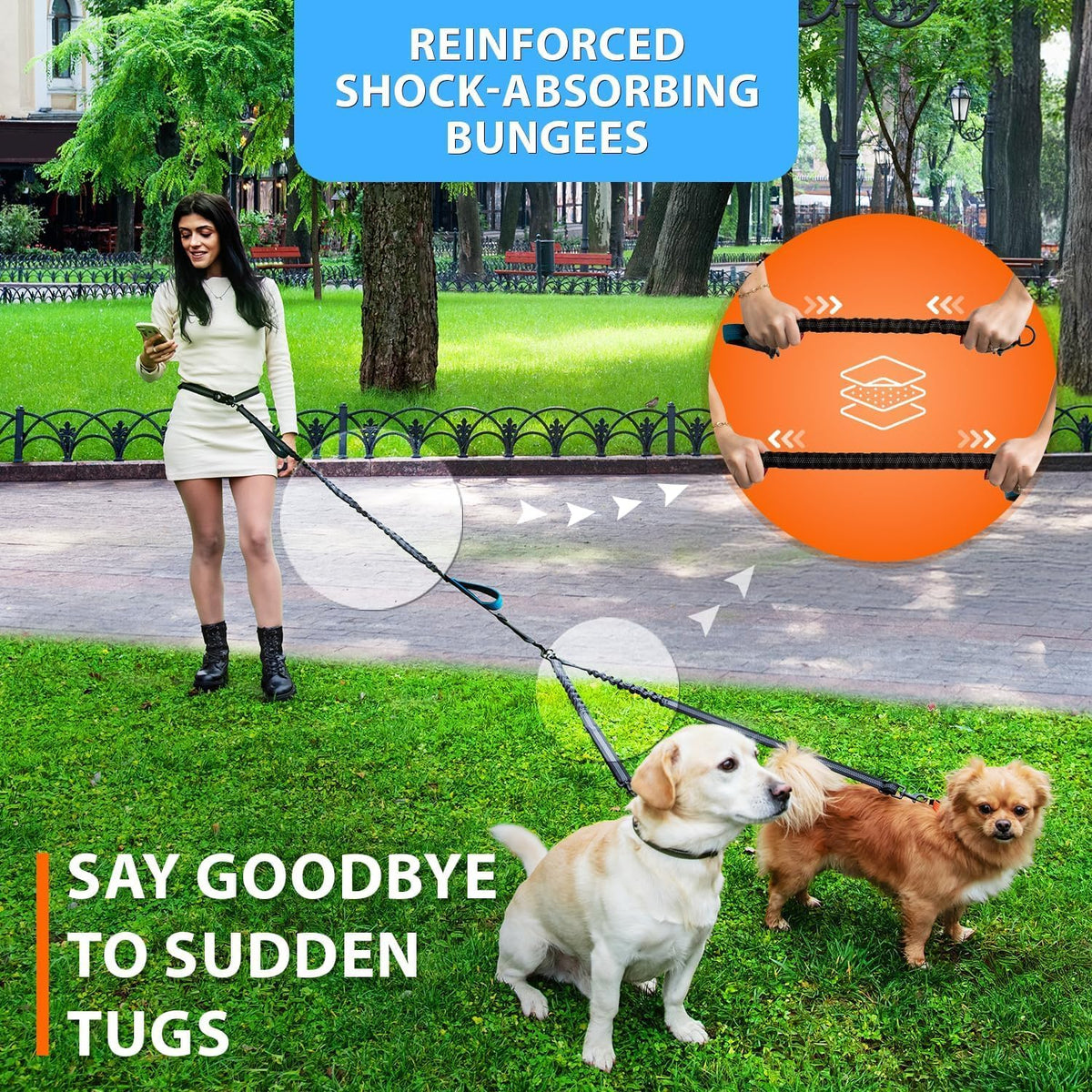 Active Pack Hands Free 2 Dogs Leash Medium & Large - Gray / 2 dogs S - image 3