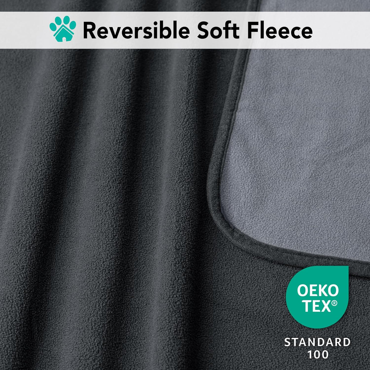 PetAmi Waterproof Dog Blanket, Leakproof Pee Proof Cat Blanket - Gray/Light Gray / Large (40x60) - image 3