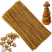 Pipe Cleaners Craft Supplies - 30CM / Glitter Golden / 100