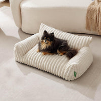 Cute Couch Bed for Pets, Supportive Cat Sofa for Indoor Cats - 30.0"L x 20.0"W x 10.0"Th / Cream - image 2