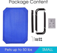PHYEX Raised Pet Cot for Small Pets, Elevated Dog Bed with Breathable Mesh, Sturdy Steel Frame for Indoor & Outdoor Use, Non-Slip Design, Easy Clean, 33-Inch Blue