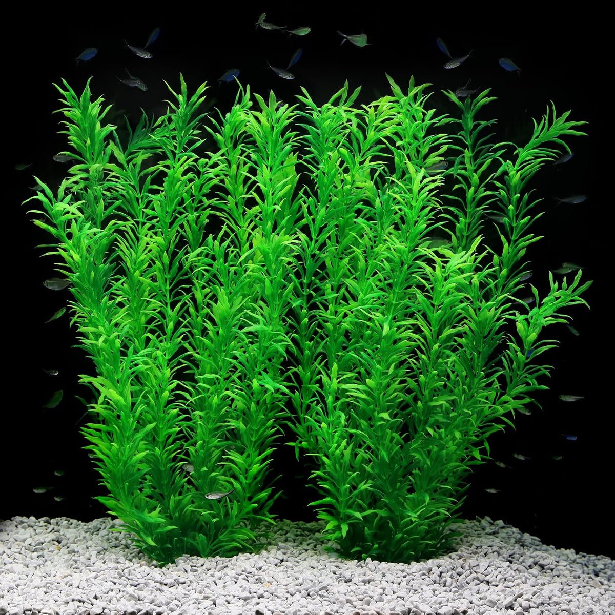 Aquarium Decor Plastic Plants Extra Large 21 Inches Artificial Plants – Essentials for Fish - Green 2pcs