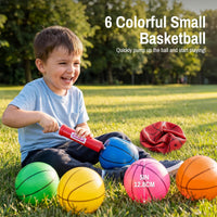 SYNCFUN 6 PCS Mini Basketballs, Inflatable Rubber Ball - Multicolored - image 2