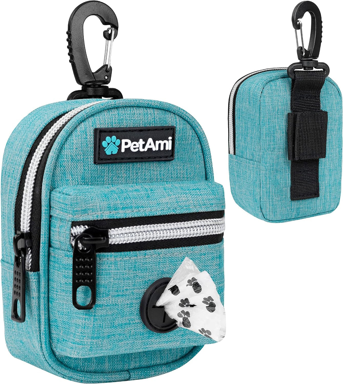 PetAmi Dog Poop Bag Holder for Leash - Sea Blue / 1 Count (Pack of 1)