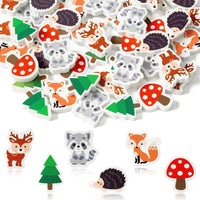 Yopyame 60 pack fall mini erasers shaped like maple leaves, pumpkins, acorns and bears - view 3
