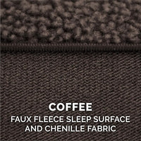 Furhaven Orthopedic Dog Bed for Large Dogs w/ Removable Bolsters & Washable Cover, For Dogs Up to 95 lbs - Sherpa & Chenille Sofa - Coffee, Jumbo/XL
