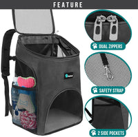 PetAmi Cat Backpack Carrier for Small Dogs and Large Cats - Gray - image 3