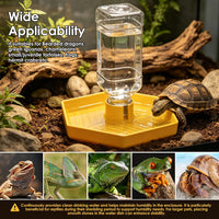 Reptile Water Dispenser Bowl for Bearded Dragon Tortoise – Essentials for Reptiles And Amphibians - Yellow / L - image 3