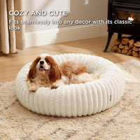Bedsure ComfyFleece Donut Dog Bed Medium Size Dog with Washable Cover – Essentials for Dogs - M (30x30x8) / Cream - image 4