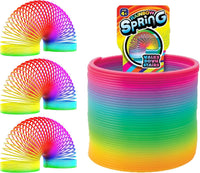 JA-RU Big Rainbow Magic Spring Toy Coil 1702-2A – Fun for Kids & Family - 3 Pack / Rainbow Spring Ring