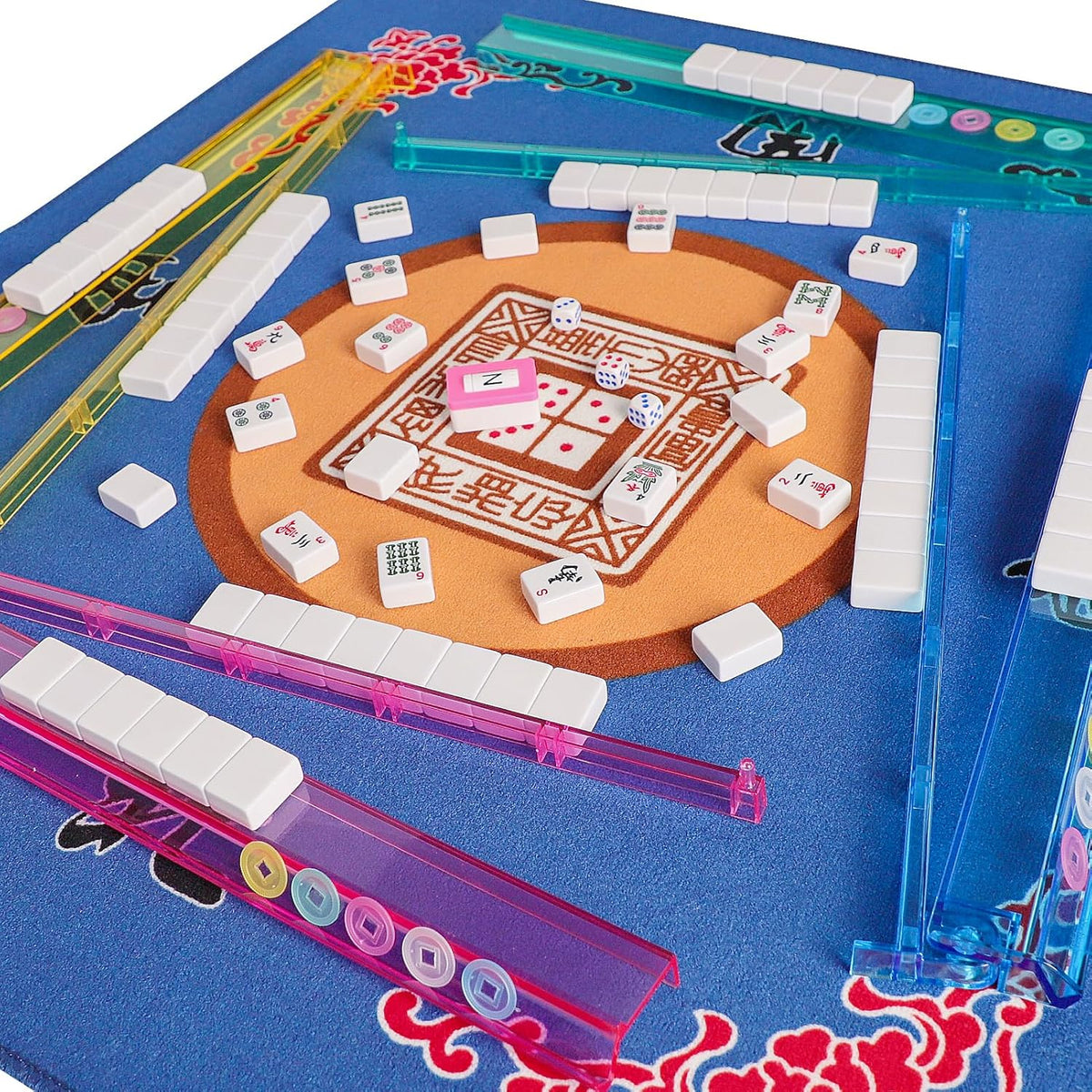 American Mahjong Game Set, 166 Quality White Tiles - Blue - image 4