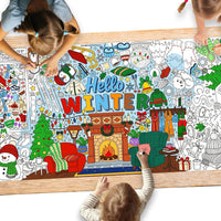 Halloween Activity Poster, Halloween Tablecloth for Kids - Winter