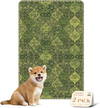 Washable Pee Pads for Dogs, Stylish - 24x36 Inch (Pack of 2) / Green/Multi
