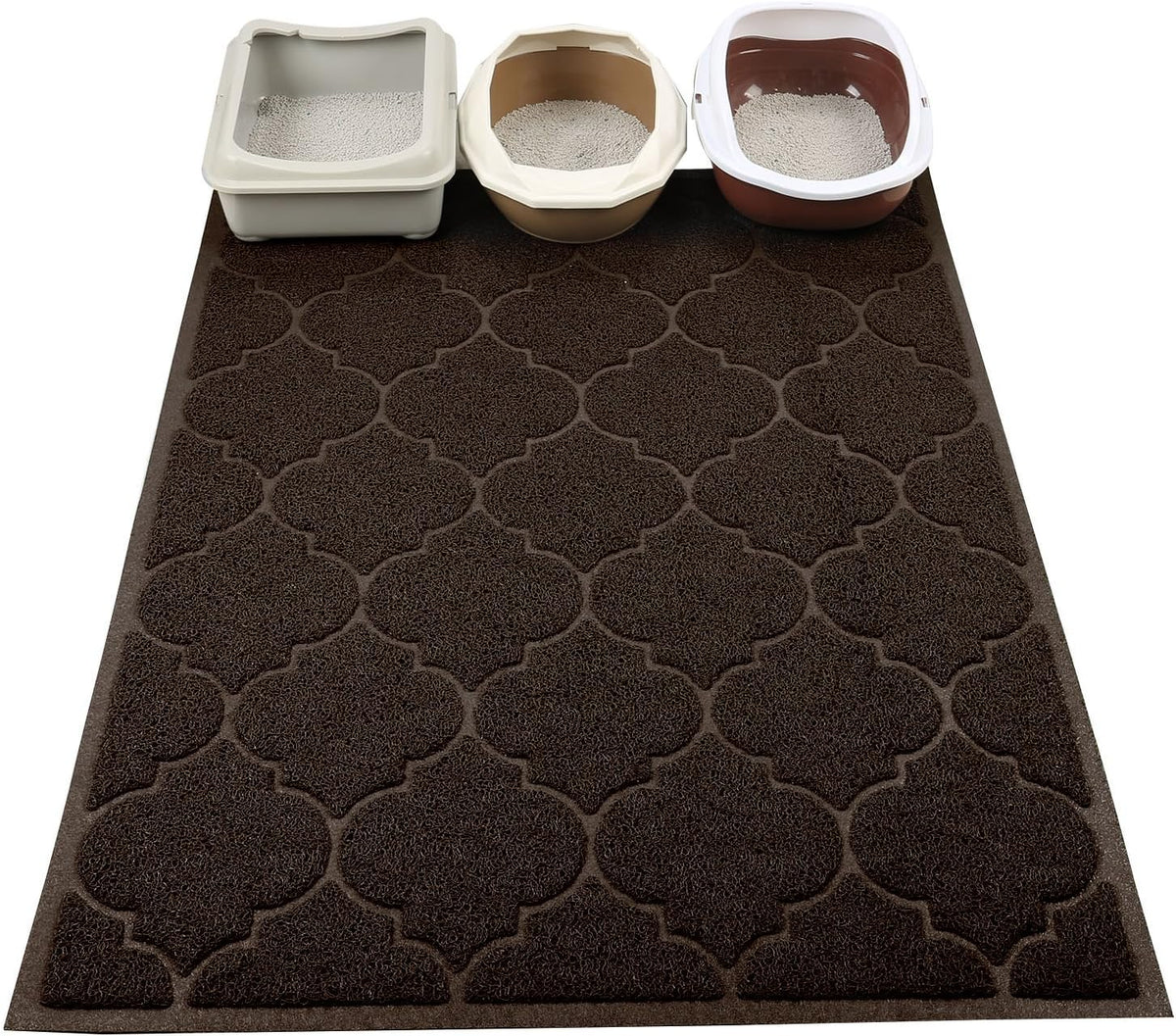 LittleTiger Cat Litter Mat, XL Super Size, Phthalate Free - Brown - image 2